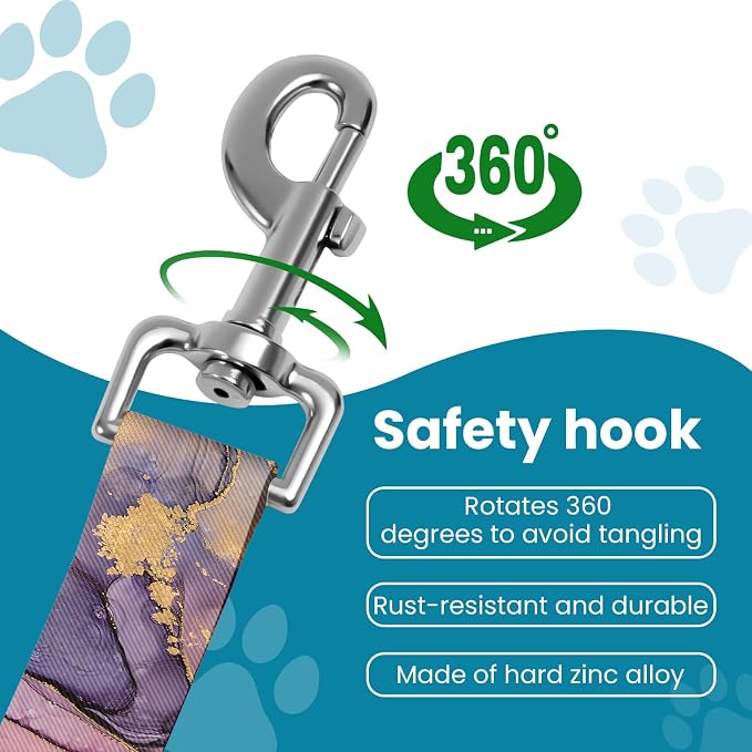 Adjustable pet cat and Dog car seat Belt，The Lanyard is Flexible and Adjustable from 20 to 33 inches(Light Luxury Marble)