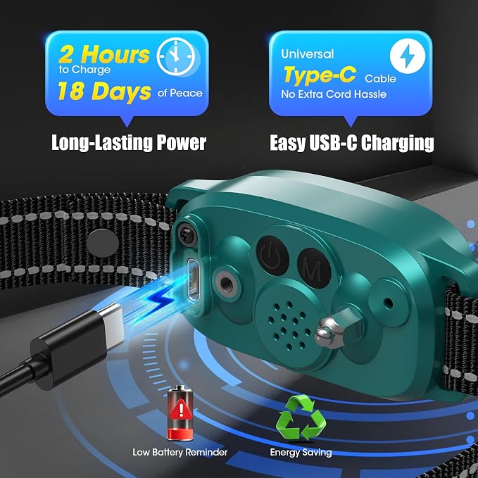Smart AI Bark Collar for Large Medium Small Dogs, Anti Barking Device with 5 Training Modes, Exclusive Forced Bark-Stopping, Rechargeable IP67 Waterproof Bark Collar with 5 Sensitivity (Teal)