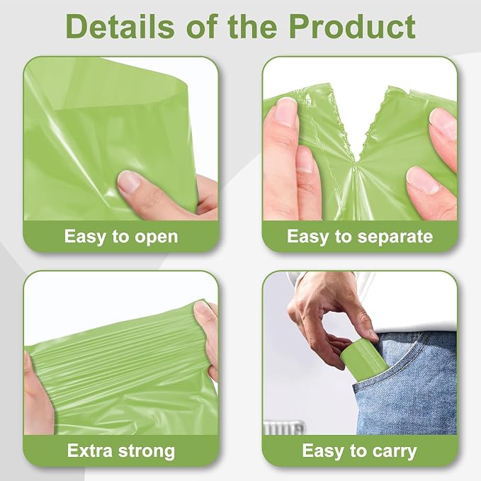 Toplive Dog Poop Bags, 16 Rolls (240 Bags) Green Pet Waste Bags Rolls, Thick & Leak-Proof Roll Replacements for Outdoor Dog Waste Cleanup