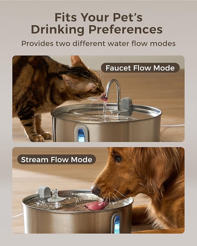 Smartoo 7L/236oz Stainless Steel Dog Water Fountain for Large Dogs – 25dB Ultra-Quiet Automatic Pet Water Dispenser with Deeper Bowl, 4-Stage Filtration – Ideal for Big Breeds, Multi-Pet Households