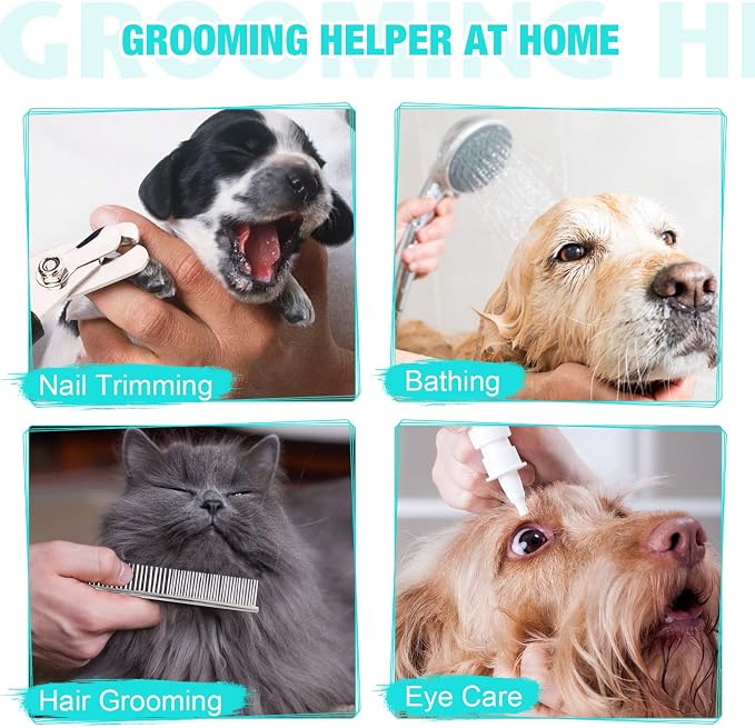ATESON Dog Grooming Hammock - Upgrade Pet Grooming Harness for Nail Trimming (L 50lb), Dog Sling for Nail Clipping, Dog Hanging Holder Hanger for Cutting Nail with Nail Clippers
