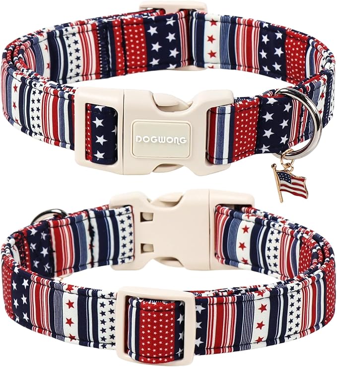 Independence Day Dog Collar for Small Dogs, 4th of July Dog Collar, Patriotic American Flag Dog Collars for Small Dogs, S