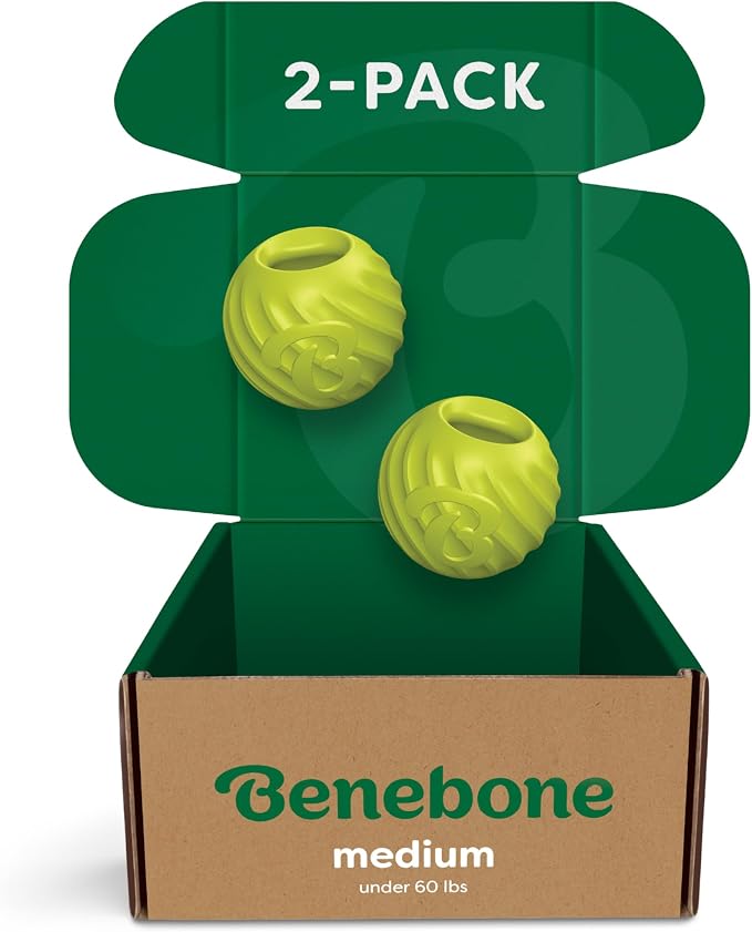Benebone Natural Rubber Ball, 2-Pack