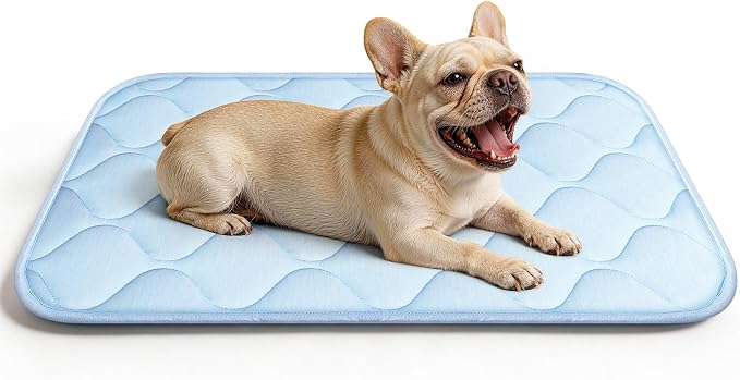 Pet Cooling Mats for Dogs, Cooling Pet Bed Outdoor & Indoor Use with Ice Silk Fabric & Waterproof Cover, Summer Cool Pad for Dogs Cats 29" x 18", Non-Slip Washable Pet Blanket for Crate Kennel Travel