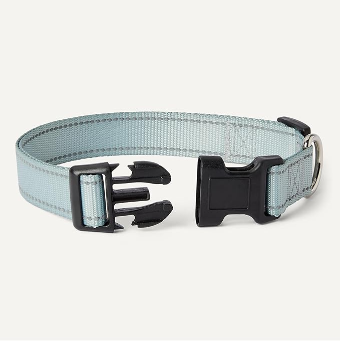 Amazon Basics Reflective Polyester Dog Collar with Quick-Release Buckle, Adjustable, for Large Dogs, L