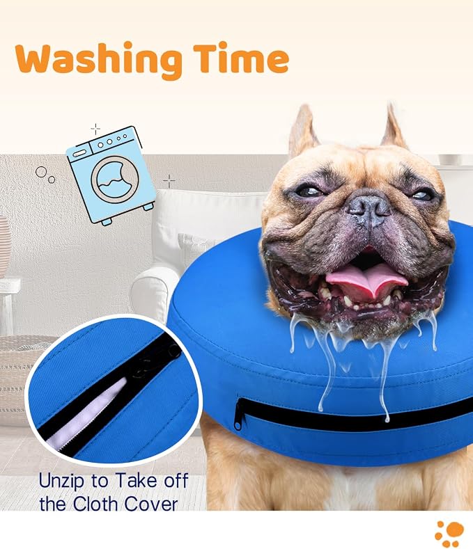 Supet Inflatable Dog Cone Collar Alternative After Surgery, Doggie Neck Donut Collar Recovery ECollar for Post Surgery, Soft Dog Cone for Small Medium Puppies Cats