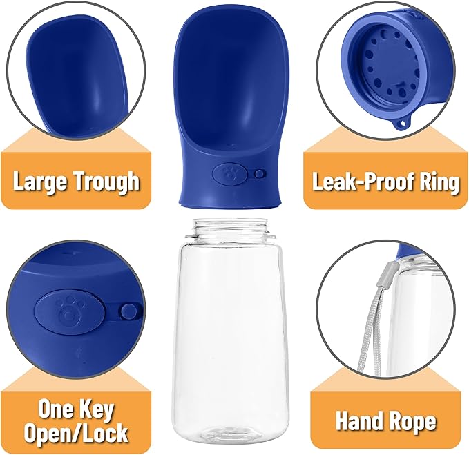 Mr. Pen- Portable Dog Water Bottle, 19 oz, Large, Leak Proof Puppy Water Dispenser with Drinking Feeder for Pets, Outdoor Walking, Hiking, Travel, Not Dishwasher Safe