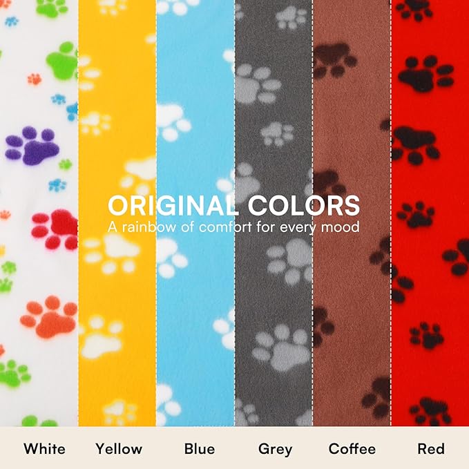 LINENLUX Cute Dog Blanket for Small Medium Dogs 6-Pack Soft Stretchy Fleece Blankets for Pet Cat Puppy Warm Wrinkle-Resistant Throw for Couch Bed Outdoor Grey 45x31 inch (Pack of 6)