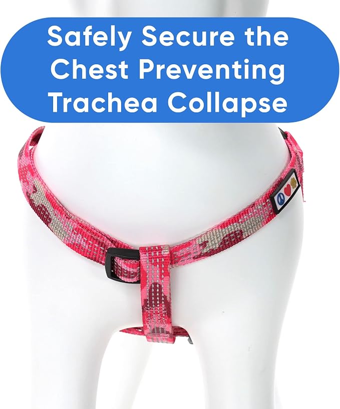 Pawtitas Reflective Step-in Dog Harness – Adjustable No-Pull Vest for Puppies to Seniors, Safe & Comfortable, L Camo Pink