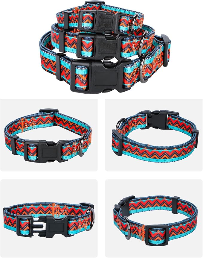 Tribal Dog Collar Aztec Pattern Adjustable Collars Small Geometric