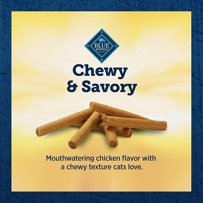 Blue Buffalo True Chews Sticks Natural Cat Treats, Chicken Recipe, Meaty & Savory Treats Made in The USA, 3-oz Bag