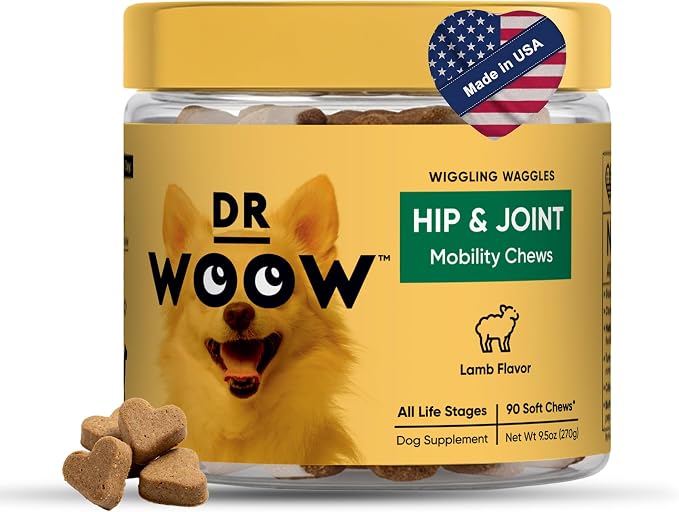 Hip & Joint Supplements for Dogs Soft Chews (90 CT) – Mobility Support + Joint Comfort & Flexibility – Glucosamine + MSM – Made in USA