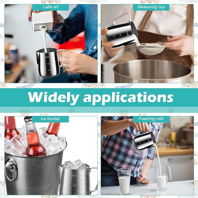 1.5 Cup Dog Food Scoop Stainless Steel Dog Food Measuring Cups Pet Food Scoop with Precision Scale Cupeasurements for Dogs,Cats or Bird Foods, Injection Molded and Dishwasher Safe (1.5 CUP)