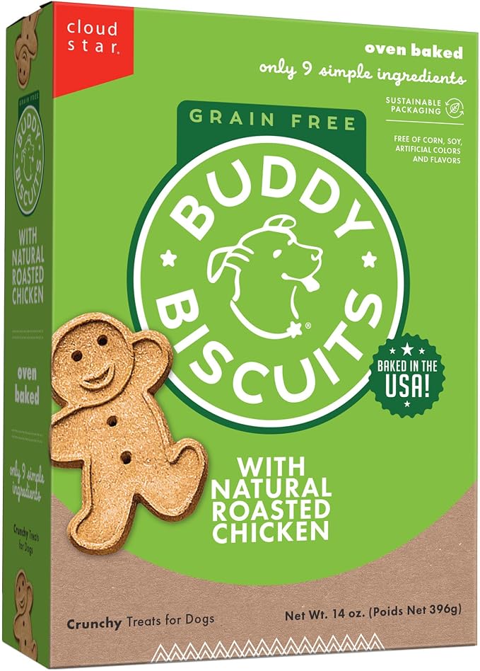 Buddy Biscuits Grain Free Crunchy Treats with Roasted Chicken - 14 oz.