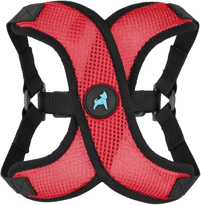 Gooby Comfort X Step in Lite Dog Harness - Choke Free, Escape Free with Light Breathable Mesh - Step in Dog Harness for Small Dogs Only - Quick Release Buckle, Metal D-Rings - Red, X-Large