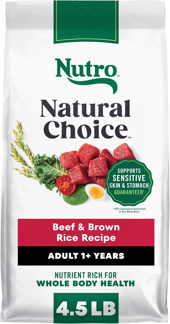 Nutro Natural Choice Dry Dog Food, Adult Dog Food Dry Beef and Brown Rice Recipe, 4.5 lbs.