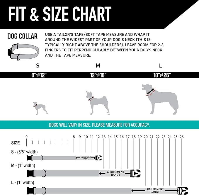 Wolfgang Heavy Duty, Adjustable Dog Collar with Quick Release Nylon Buckle for Walking & Training, ChevTech Print, Large