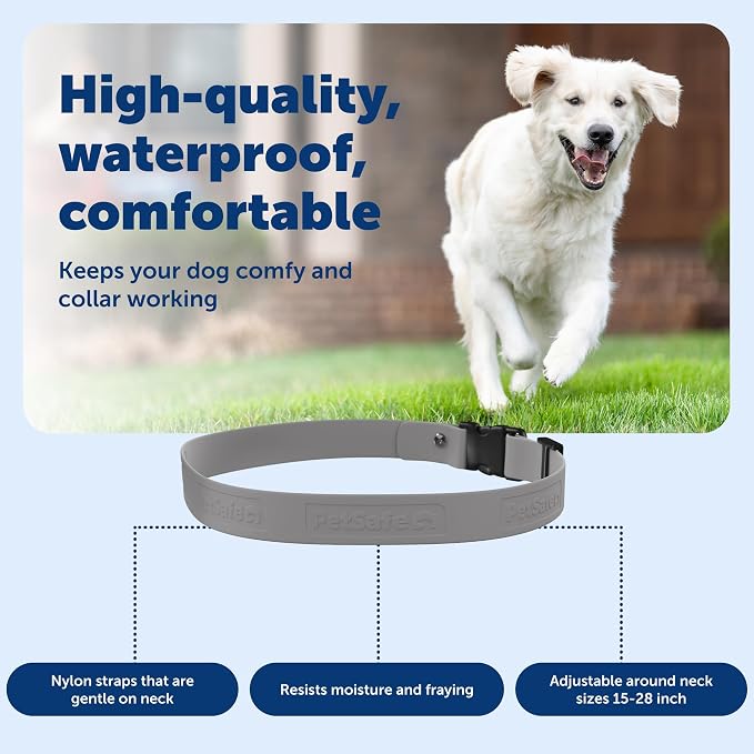 PetSafe Replacement Strap for Guardian GPS + Tracking Dog Fence Collar, Made with Soft-Touch Nylon for Enhanced Comfort and Long-Lasting Wear - Water-Wicking, Waterproof Material, Gray
