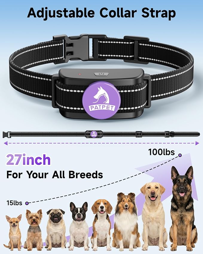 PATPET Dog Training Collar Dog Shock Collar with Remote - 3 Training Modes, Beep, Vibration and Shock, Up to 1000 ft Remote Range, Rainproof for Small Medium Large Dogs