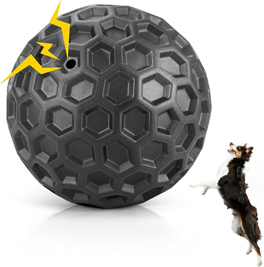 DISSKNIC Indestructible Squeaky Dog Balls, Dog Toys for Aggressive Chewers Large Breed for Relieving Anxiety, Tough Dog Chew Toys Balls for Aggressive Chewers, Outdoor Squeaky Dog Toys for Large Dogs