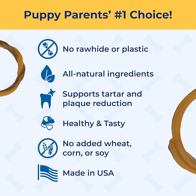 N-Bone Puppy Teething Rings Salmon Flavor Dog Treat, 3 Count Bag, 3.6-oz