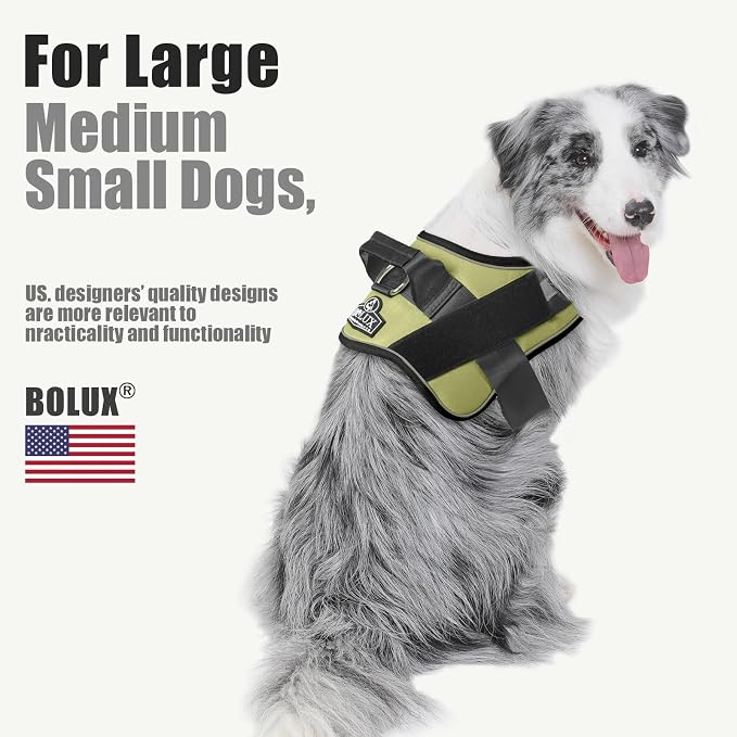 Dog Harness, No-Pull Reflective Dog Vest, Breathable Adjustable Pet Harness with Handle for Outdoor Walking - No More Pulling, Tugging or Choking