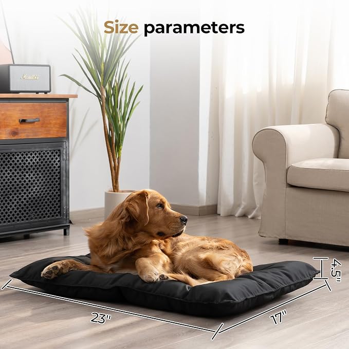 Chew Proof Indestructible Dog Bed - Durable Dog Bed for Aggressive Chewers, Machine Washable & Waterproof Indoor Outdoor Crate Pad, Tough Kennel Pad for Small Dogs (X-Small (17"x23"))
