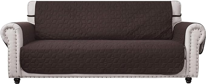 Ameritex Couch Sofa Slipcover 100% Waterproof Nonslip Quilted Furniture Protector Slipcover for Dogs, Children, Pets Sofa Slipcover Machine Washable (Chocolate, 78'')