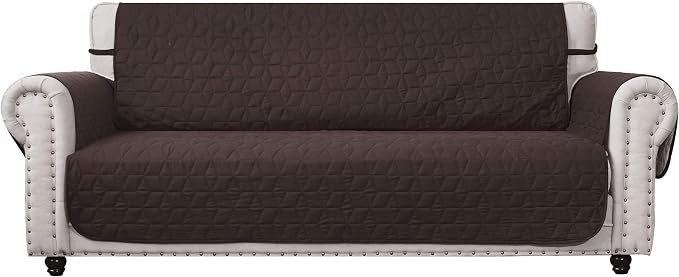 Ameritex Couch Sofa Slipcover 100% Waterproof Nonslip Quilted Furniture Protector Slipcover for Dogs, Children, Pets Sofa Slipcover Machine Washable (Chocolate, 68'')