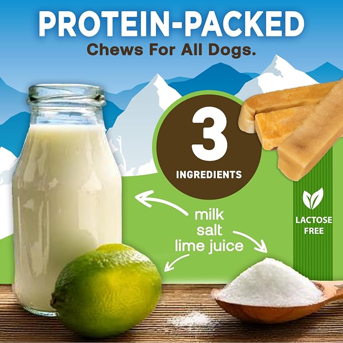 EcoKind Yak Cheese Himalayan Dog Chews, Yak Chews for Small Dogs, Long Lasting Bone for Aggressive Chewers, Only 3 Ingredients, Natural High Protein Treats, No Additives, Lactose Free, Small - 8 Chews