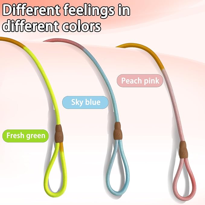 FOVRLZSE 3-Pack Lightweight Adjustable Nylon Dog leashes Leather Buckles Macaron Dog leashes for S/M Dogs,5.2ft Long,White Ultra-Soft eco-Cotton Lining,No Collar Needed