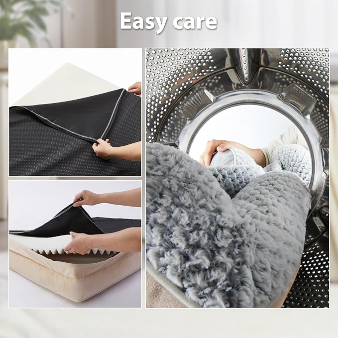 LEXTRO Orthopedic Dog Bed for Extra Large Dogs, Egg Crate Foam Bed for Extra Large Dogs, Equipped with Removable Waterproof Pillow Cover and Anti-Slip Bottom, Pet Bed