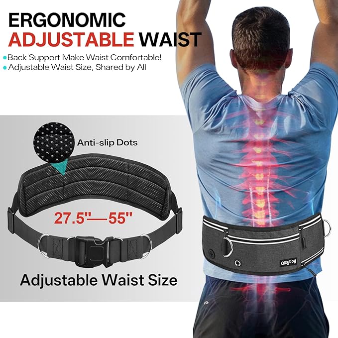 Hands Free Dog Leash, 240LB Heavy Duty Retractable with Partitioned Pouch Adjustable Waist Belt for Walking Running Jogging Hiking Biking Training for Medium/Large 25-120LBS Dog(Not for＜25LBS)