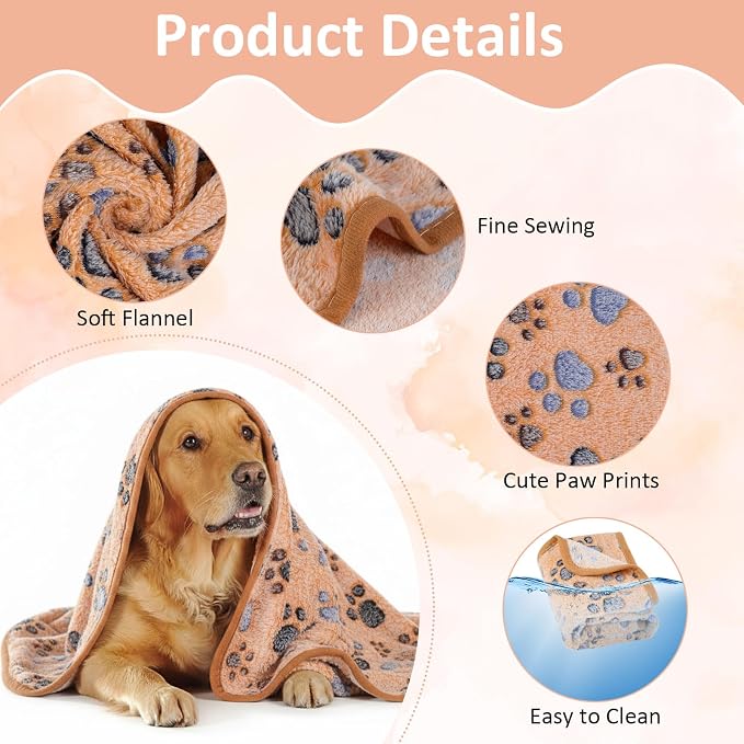 Dog Blankets for Medium Dogs, Cat, Premium Soft Dog Blankets for Small Dog Washable, Puppy Blanket Dogs Essentials for Puppies (1, Brown, 41" x 30")