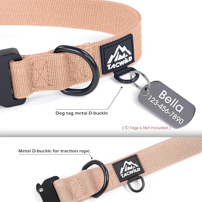 Dog Collar for Small Dogs Christmas Boy Girl- Adjustable, Chew Proof Nylon Collar with Metal Quick Release Buckle and D-Ring for Dog Tags (Navy Blue, S)