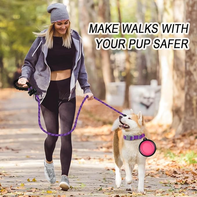 BARKBAY Dog Leashes for Large Dogs Heavy Duty Dog Leash 4/5/6 FT with Comfortable Padded Handle and Highly Reflective Threads for Medium Large Dogs Walking Training Running (5FT-1/2'',Purple)