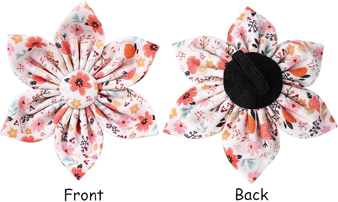 Lionet Paws Design Dogs Collar Cute Adjustable Flower Dog Collars for Girl Female Medium Large Dogs with Summer Floral L