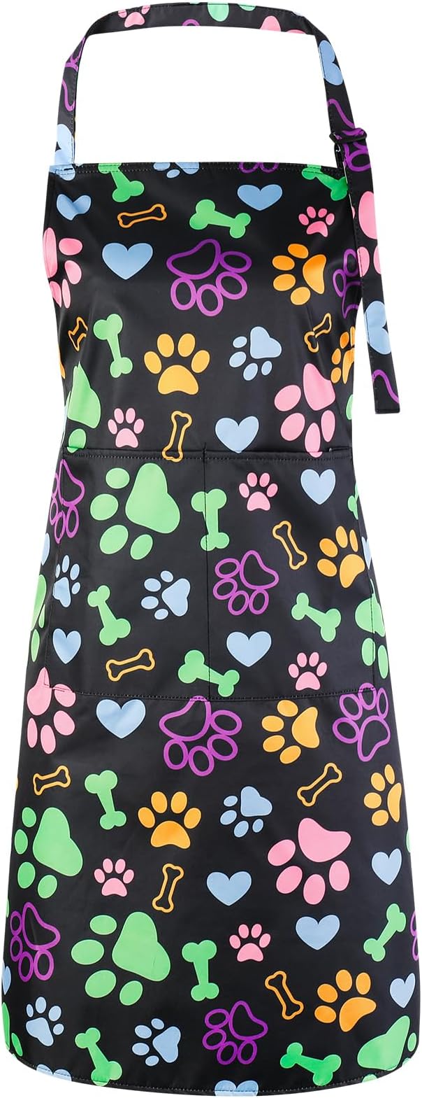 Dog Grooming Waterproof Apron with 2 Pockets, Cute Animals Puppy Dog Pets Apron