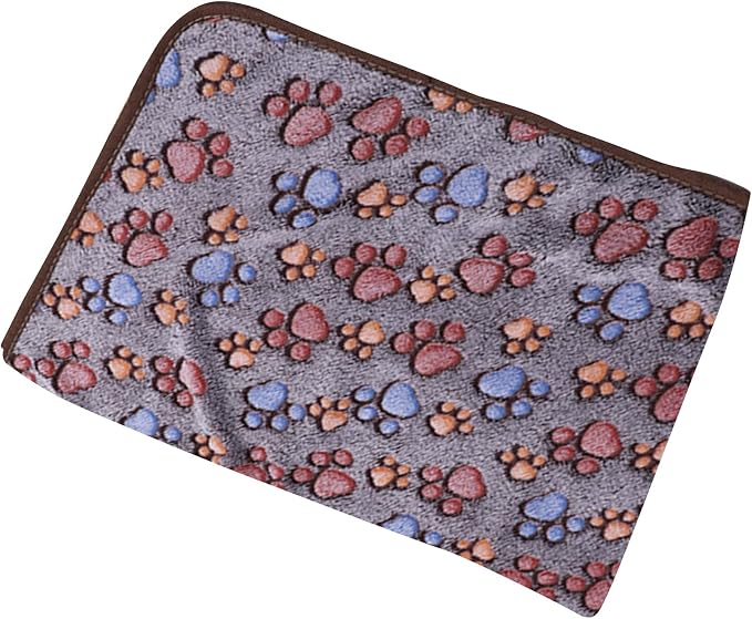 UTTPLL Blankets Super Soft & Warm Fleece Flannel Pet Blanket Cats Dogs Cute Paw Print Pet Throw Puppy Blankets Fleece Coffee Paw Small