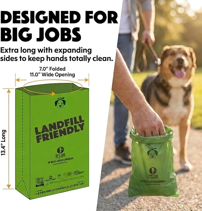 Doggy Do Good - 200 Count, Heavy Duty Poop Bags for Dogs - Standard Size - Dog Waste Bags Made with 50% Recycled Plastic + 15% Biobased Material - Landfill-Friendly, Unscented, Leak-Proof