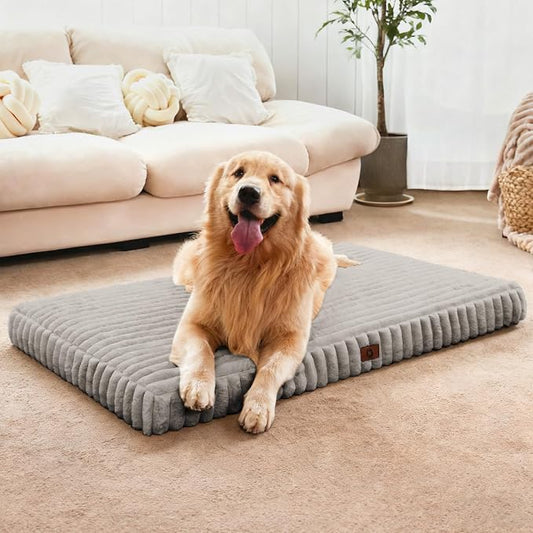 Dog Beds for Large Sized Dog, Orthopedic Pet Bed with Waterproof Lining, Soft Short Plush Surface & Egg Crate Foam, Machine Washable Pet Bed with Removable Cover & Anti Slip Bottom