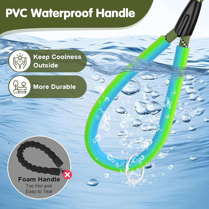 Dog Leash Heavy Duty 4/5/6ft XiaZ 2 Handles Dog Leashes for Medium Large Dogs 1/2 Inch 1000lb Strength Reflective PVC Waterproof-Handles Metal Hook Dual-Handle Rope Leash Nighttime Safety