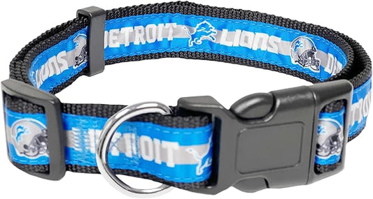 Pets First NFL Detroit Lions Licensed PET COLLAR, Large - Heavy-Duty, Strong, and Durable Dog Collar. Available in 31 Football Teams and 4 Sizes