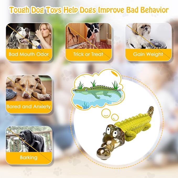 Jeefome Indestructible Dog Chew Toys for Aggressive Chewers - Boredom and Stimulating Dog Toys for Small/Medium/Large Breed for Teeth Cleaning and Training
