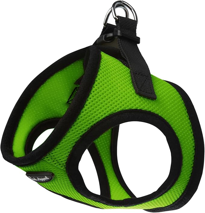 Bark Appeal Lime Green Step-in Dog Harness for Medium to Large Sized Pets – Updated Sizing, Re-Measuring is Essential – Soft Vest Harness – Anti-Choke with Adjustable Strap & Heavy Duty Clip – L