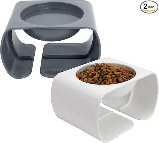 Kitty City Raised Cat Food Bowl Collection/Stress Free Pet Feeder and Waterer and Slow Feed Bowls