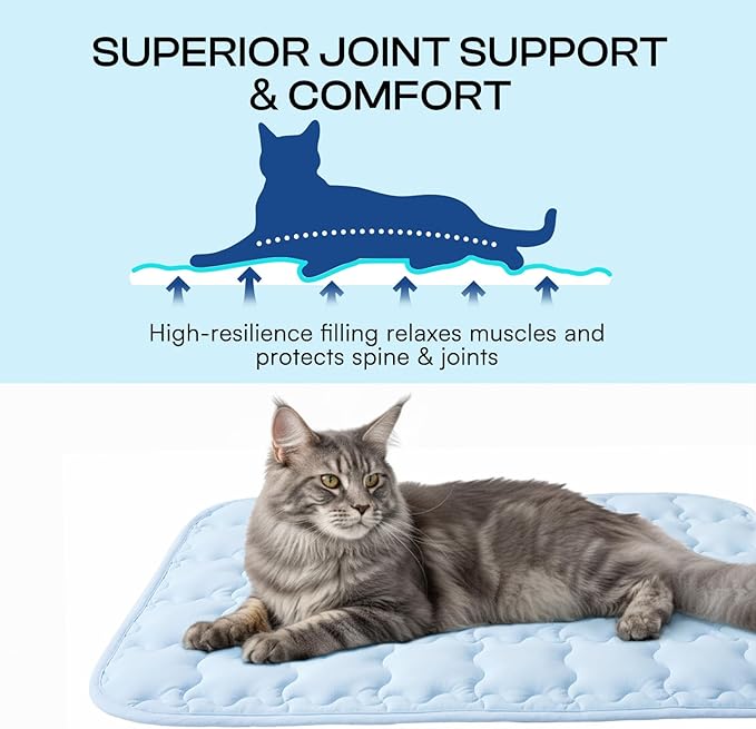 Luciphia Premium Dog Cooling Mat Non-Slip Q-MAX>0.5 Self-Cooling Pad for Medium Pet Indoor Portable Kennel Puppy Bed for Summer Crate Pad for Dog Washable Light Blue 30x40 inches