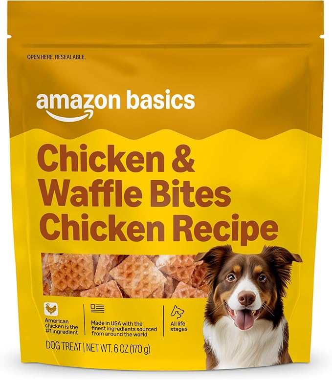 Amazon Basics Dog Treats Chicken and Waffle Bites 6oz (Previously WAG)