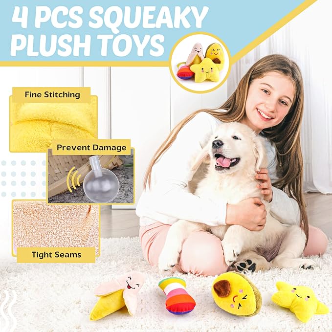 LOYEE Puppy Toys 21 Pack, Small Dog Chew Toys with Rope Toys for Teething Pet Cute Squeak Toy with Treating Ball for Puppy, Small Dogs - 21 Pack