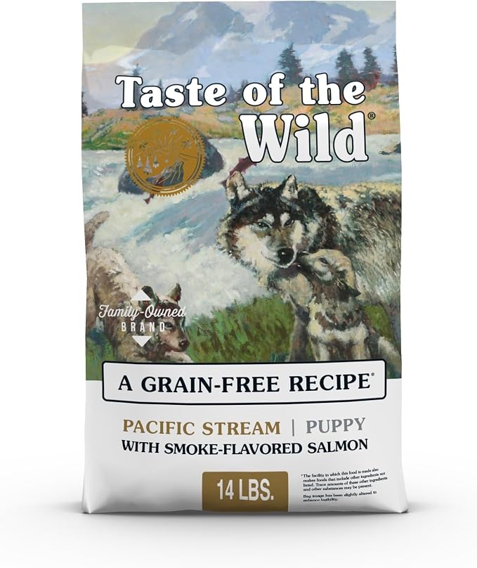 Taste of the Wild Pacific Stream Grain-Free Dry Puppy Food with Smoke-Flavored Salmon 14lb